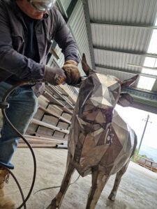 Cruach Design Sculpture Corten Steel Cow Irish Heritage Dexter Bóanna The Cow of a Thousand Pieces